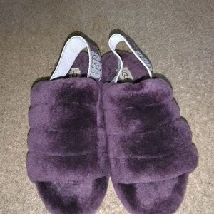 UGG Women's Fluffy Purple Slippers